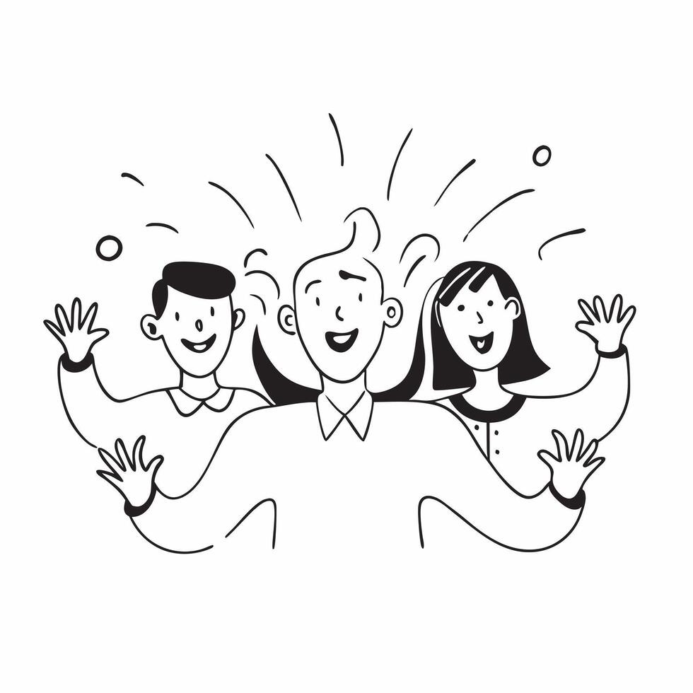 People with Glowing Smiles and Joyful Expressions concept as A group of people with glowing smiles and joyful expressions set against a fantastical background offering ample space pure Set 3 vector
