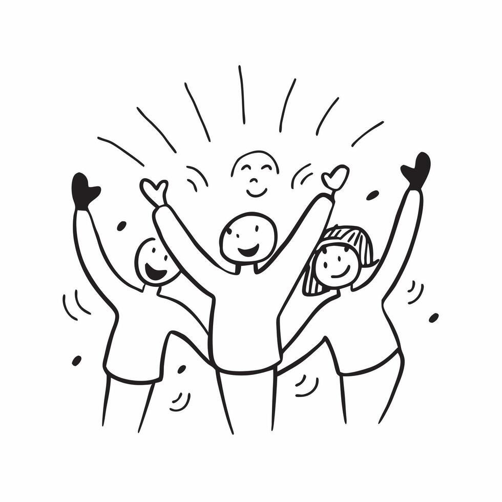 People with Sparkling Bonds and Happy Smiles concept as A group of people celebrating sparkling bonds with happy smiles set against a whimsical background offering ample space for pure Set 2 vector