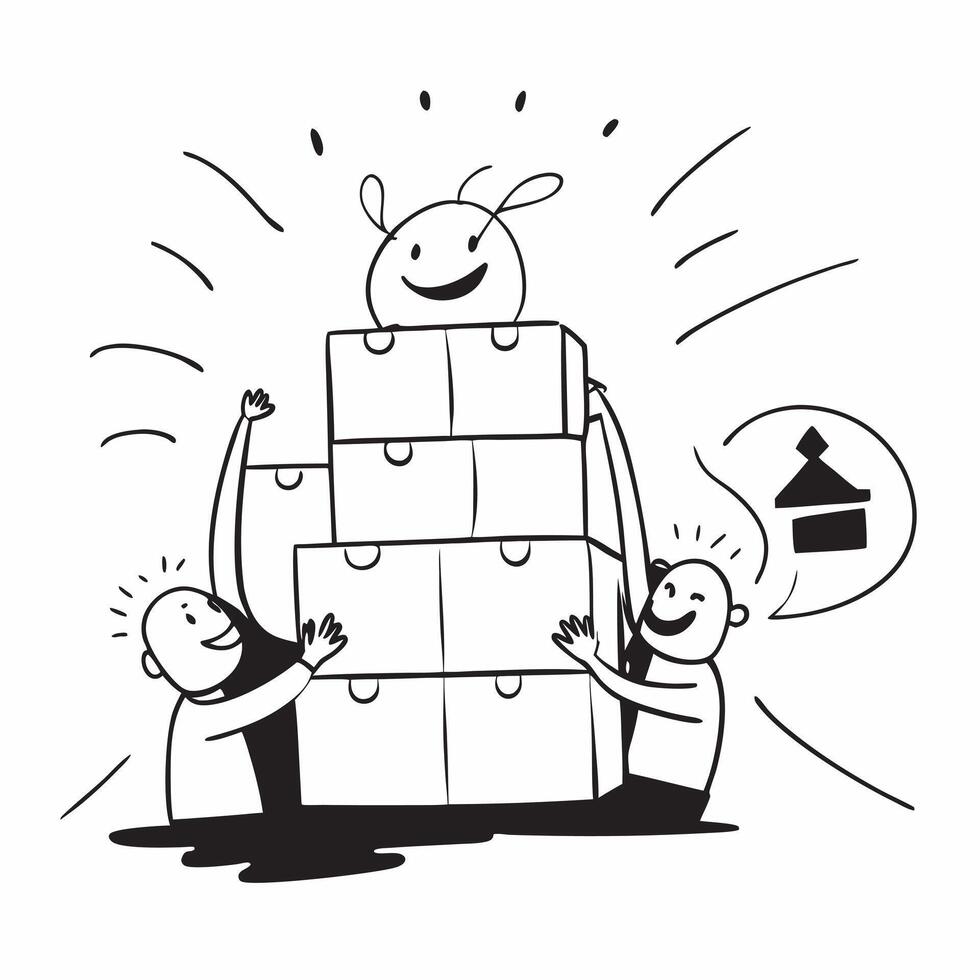 People with Sparkling Loading Docks and Happy Smiles concept as A group of people managing sparkling loading docks with happy smiles set against a whimsical background offering amp pure vector