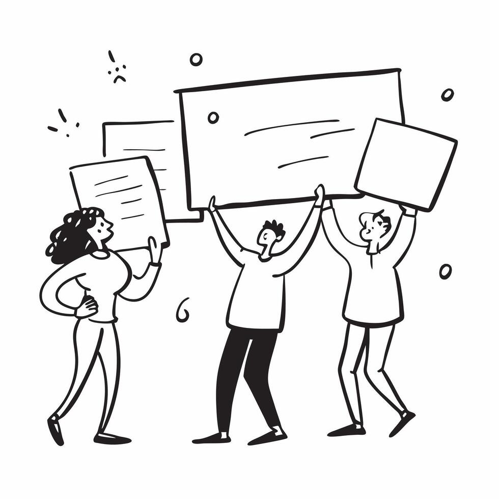 People with Sparkling Presentation Boards and Joyful Expressions concept as A group of people using sparkling presentation boards with joyful expressions set against a whimsical ba pure Set 6 vector