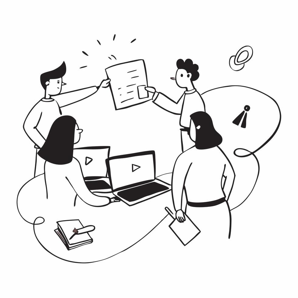 Distributed team illustration