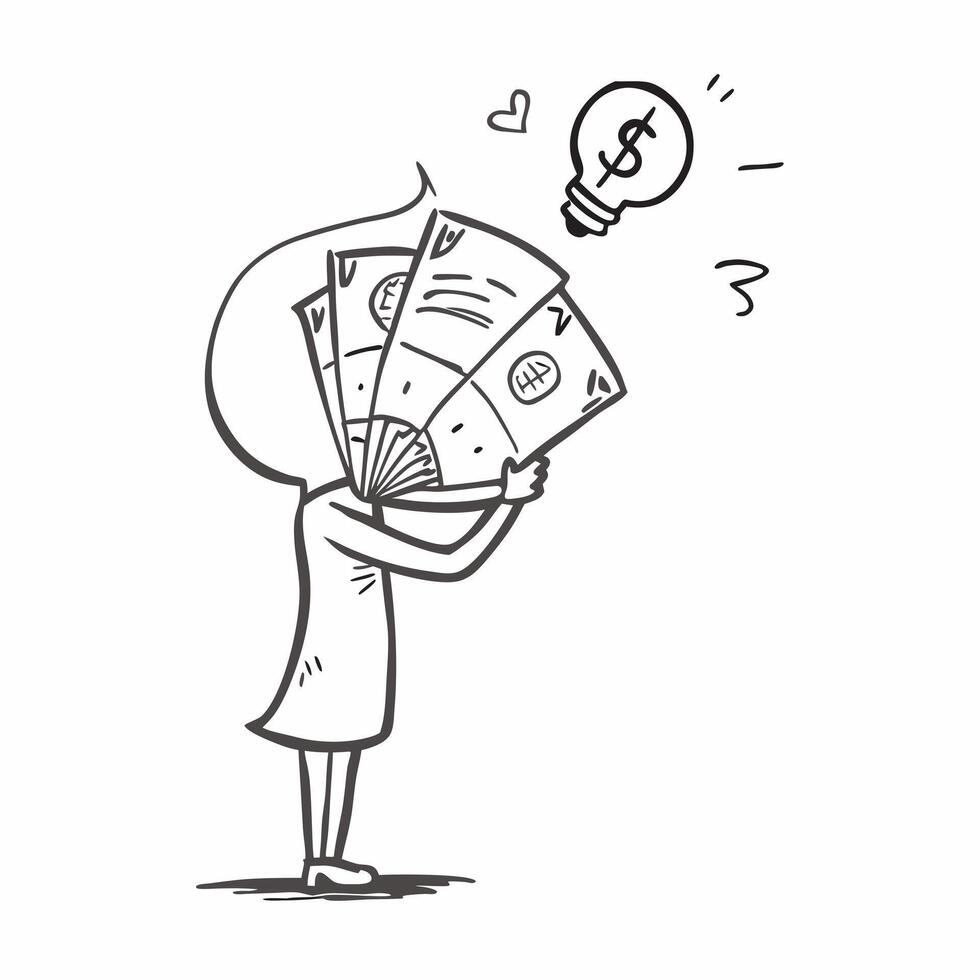 Person Holding Money Fan concept as A person holding a fan made of money with a clean background providing ample space for text or graphics symbolizing wealth and extravagance in pure vector