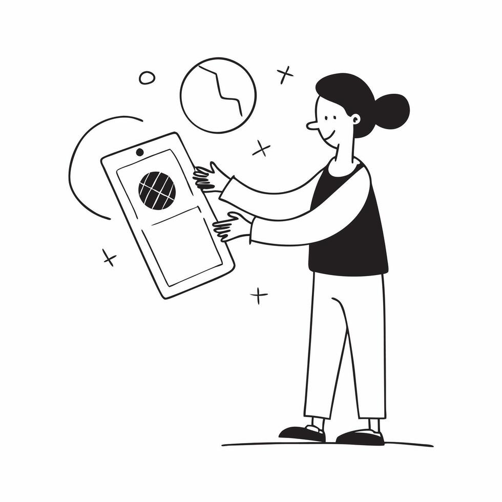 Person Holding Digital Currency on Phone concept as A person holding digital currency on their phone with a clean background providing space for text or design elements in Photo S pure vector