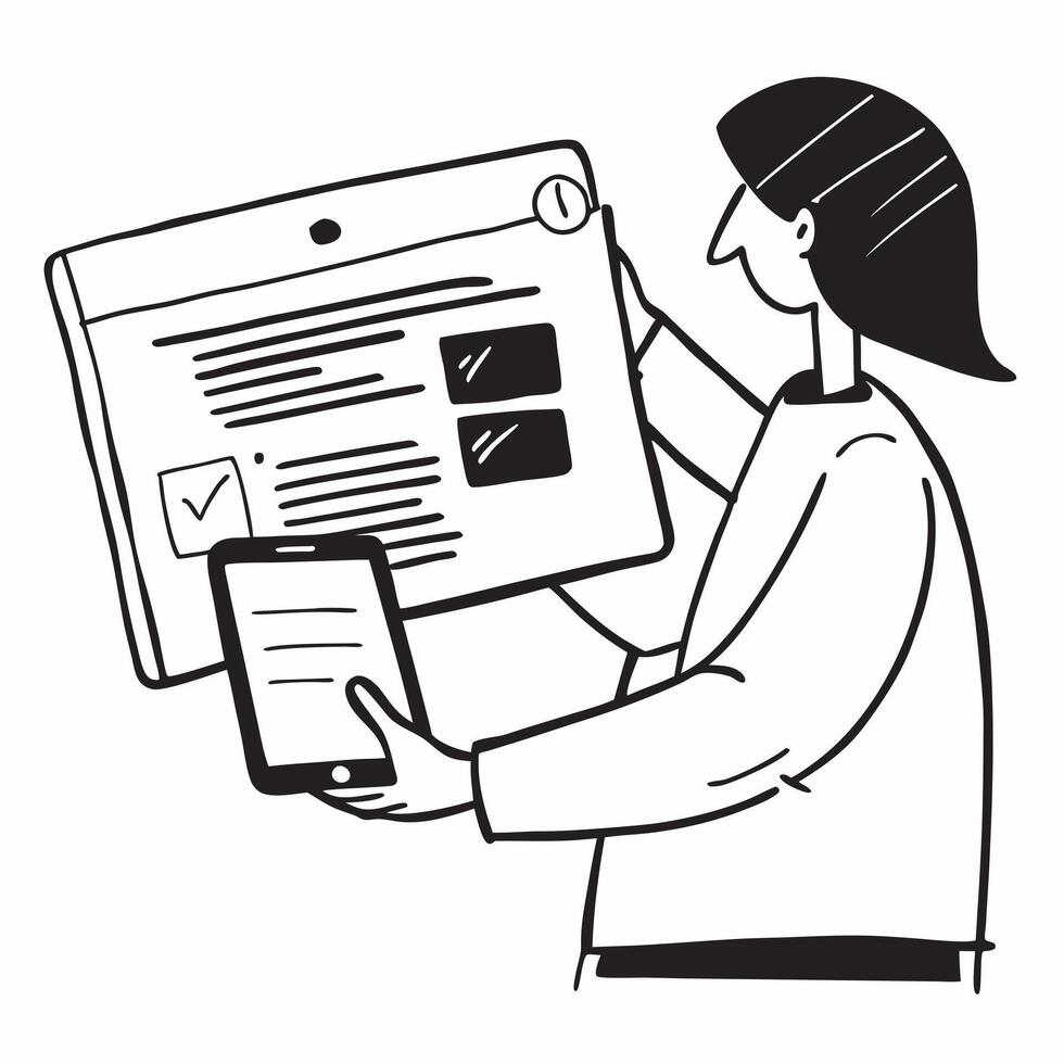 Person Reviewing Documents on Tablet with Glossy Finish concept as A person reviewing documents on a tablet with a glossy finish representing remote work efficiency and digital tra pure Set 2 vector