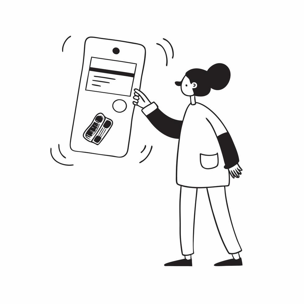 Person Using Digital Wallet for Online Shopping concept as A person using a digital wallet for online shopping with a plain background offering space for text or graphics in Photo pure vector