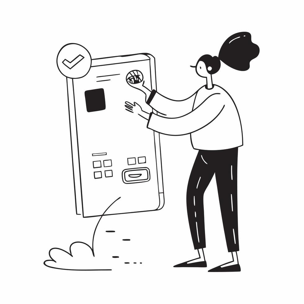 Person Using Budget App for Financial Growth concept as A person using a budget app for tracking financial growth on their smartphone with a plain background providing ample space pure Set 2 vector