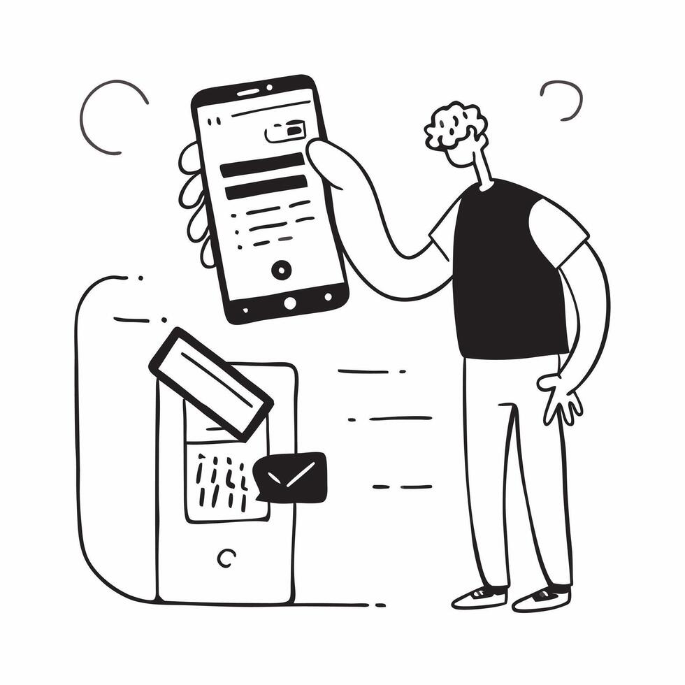 Person Using Face ID for Mobile Banking concept as A person using Face ID for secure mobile banking on their smartphone with a clean background providing ample space for text or ad pure Set 3 vector