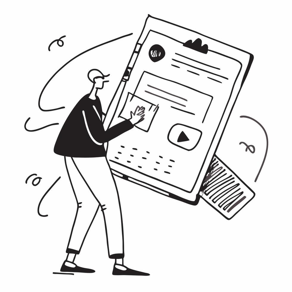 Person Using Loan Management App on Tablet concept as A person using a loan management app on their tablet with a plain background offering ample space for text or graphics in Pho pure Set 2 vector