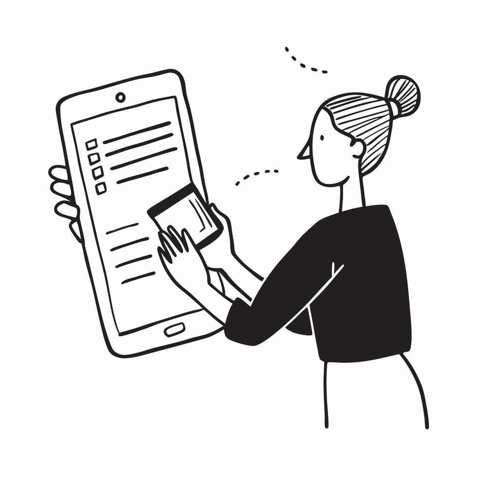 Person Using Mobile Banking App concept as A person using a mobile banking app on their smartphone set against a plain background to provide ample copy space for text or design ele pure Set 2 vector