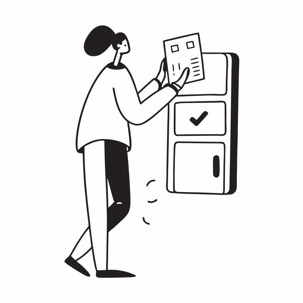 Person Using Mobile Wallet in Store concept as A person using a mobile wallet for payment at a store with a plain background offering space for text or design elements in Photo St pure vector