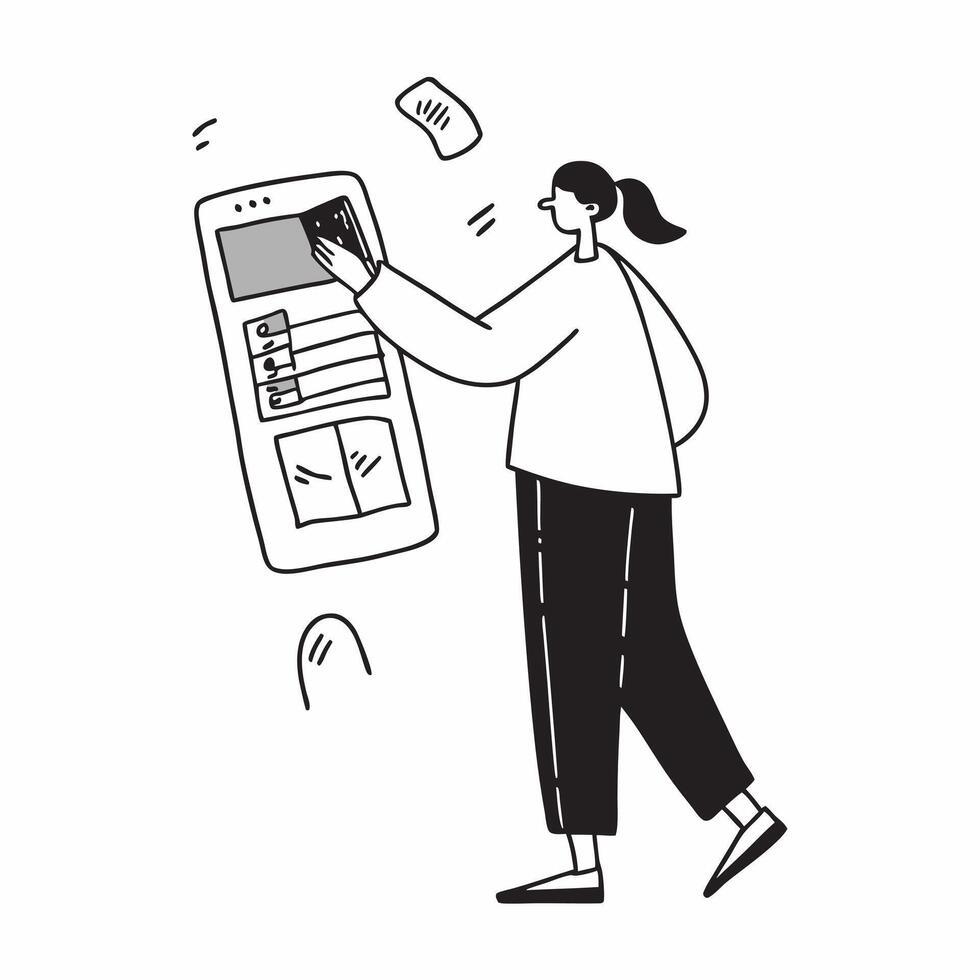 Person Using Savings App for Financial Growth concept as A person using a savings app for tracking financial growth on their smartphone with a clean background providing ample spac pure vector