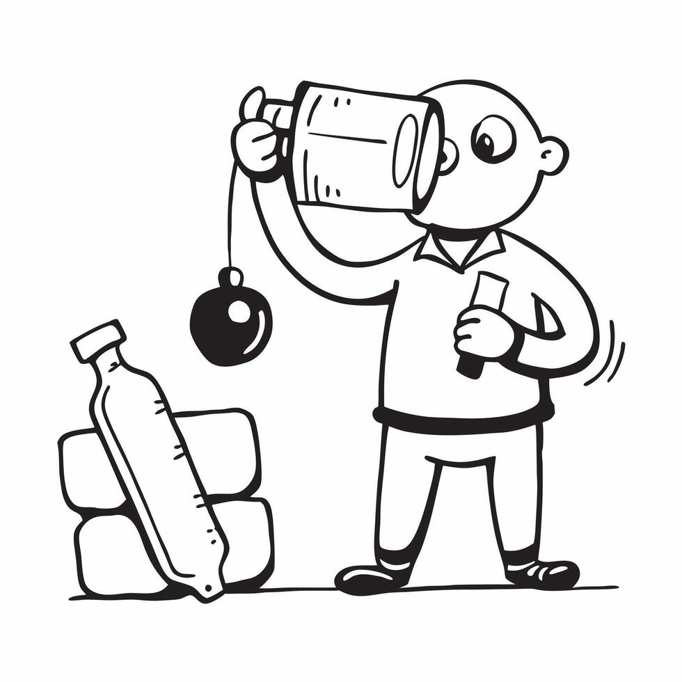 Person with Barbell and Water Bottle for Fitness Service concept as A person holding a barbell and water bottle set against a clean background offering ample space for text or grap pure Set 2 vector