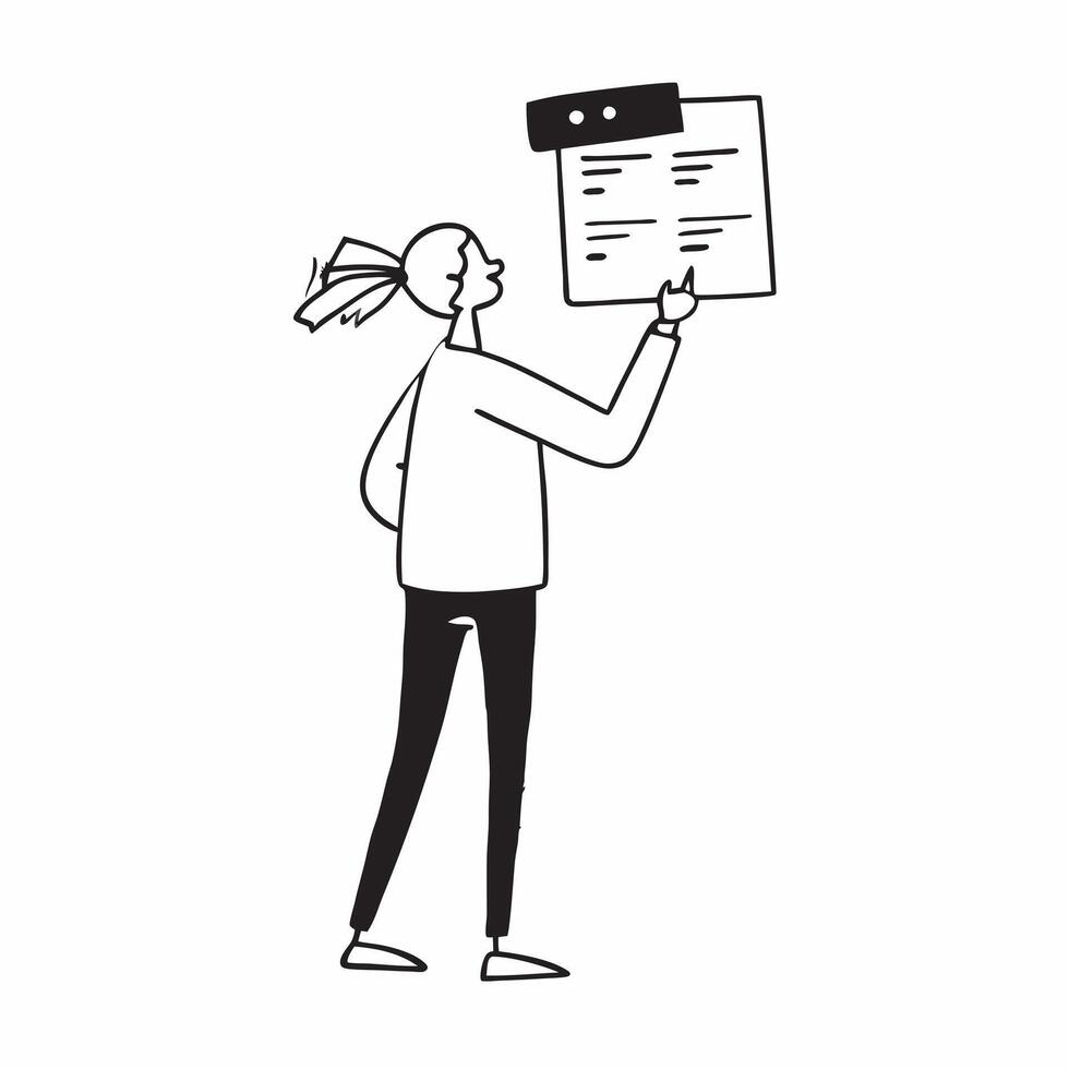 Person with Clipboard and Organized Service Coordination concept as A person holding a clipboard ensuring organized service coordination set against a clean background offering spa pure Set 3 vector