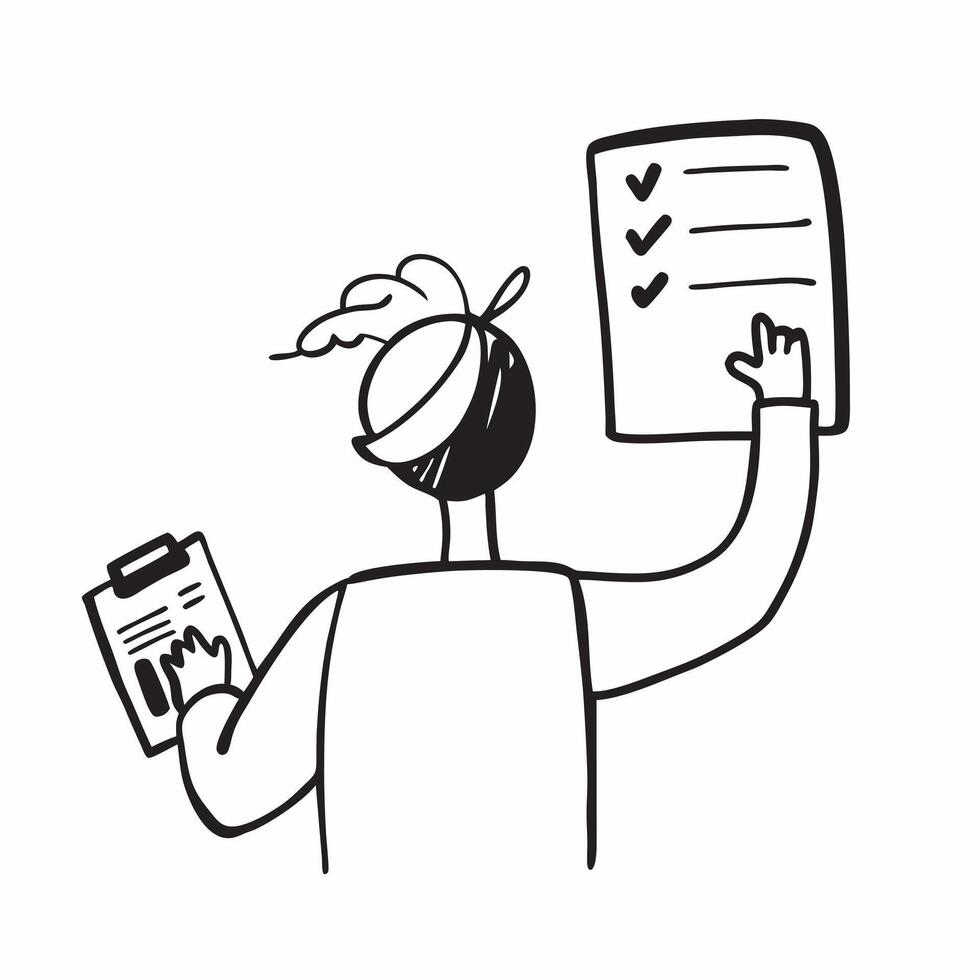 Person with Clipboard and Organized Service Coordination concept as A person holding a clipboard ensuring organized service coordination set against a clean background offering spa pure Set 2 vector