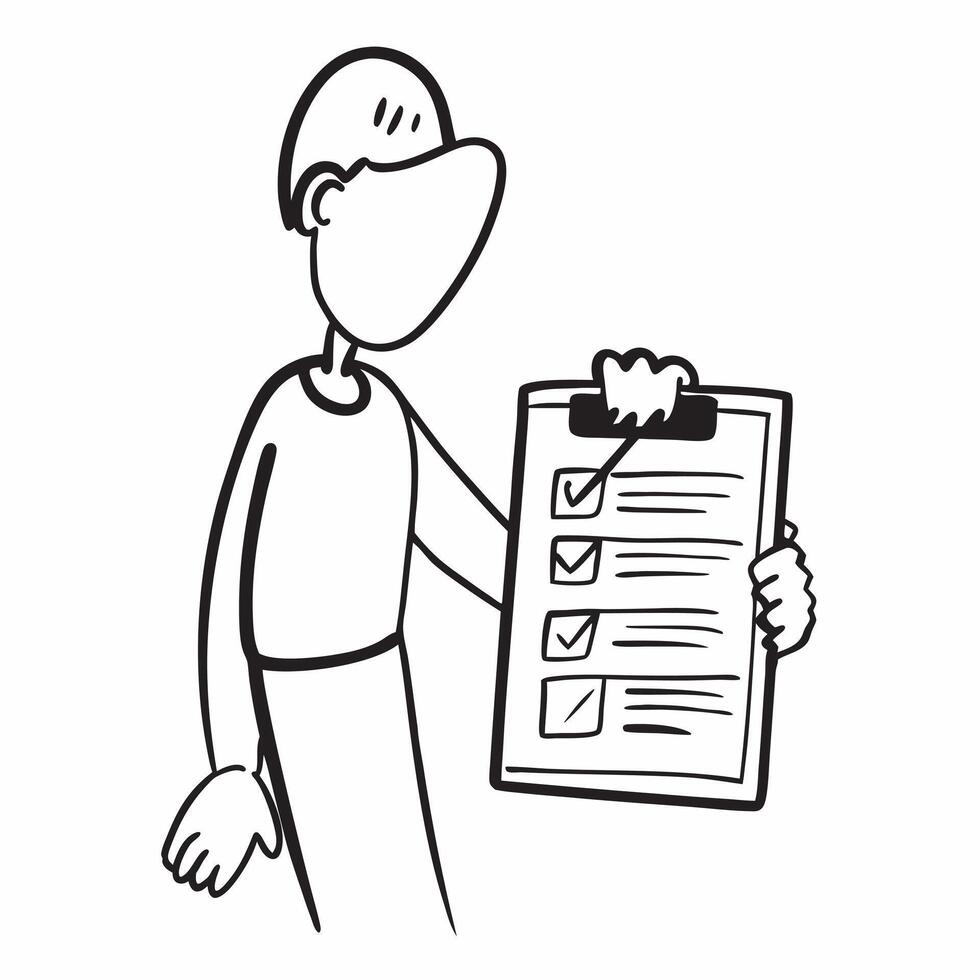 Person with Clipboard and Reliable Service Coordination concept as A person holding a clipboard ensuring reliable service coordination set against a clean background offering space pure Set 2 vector