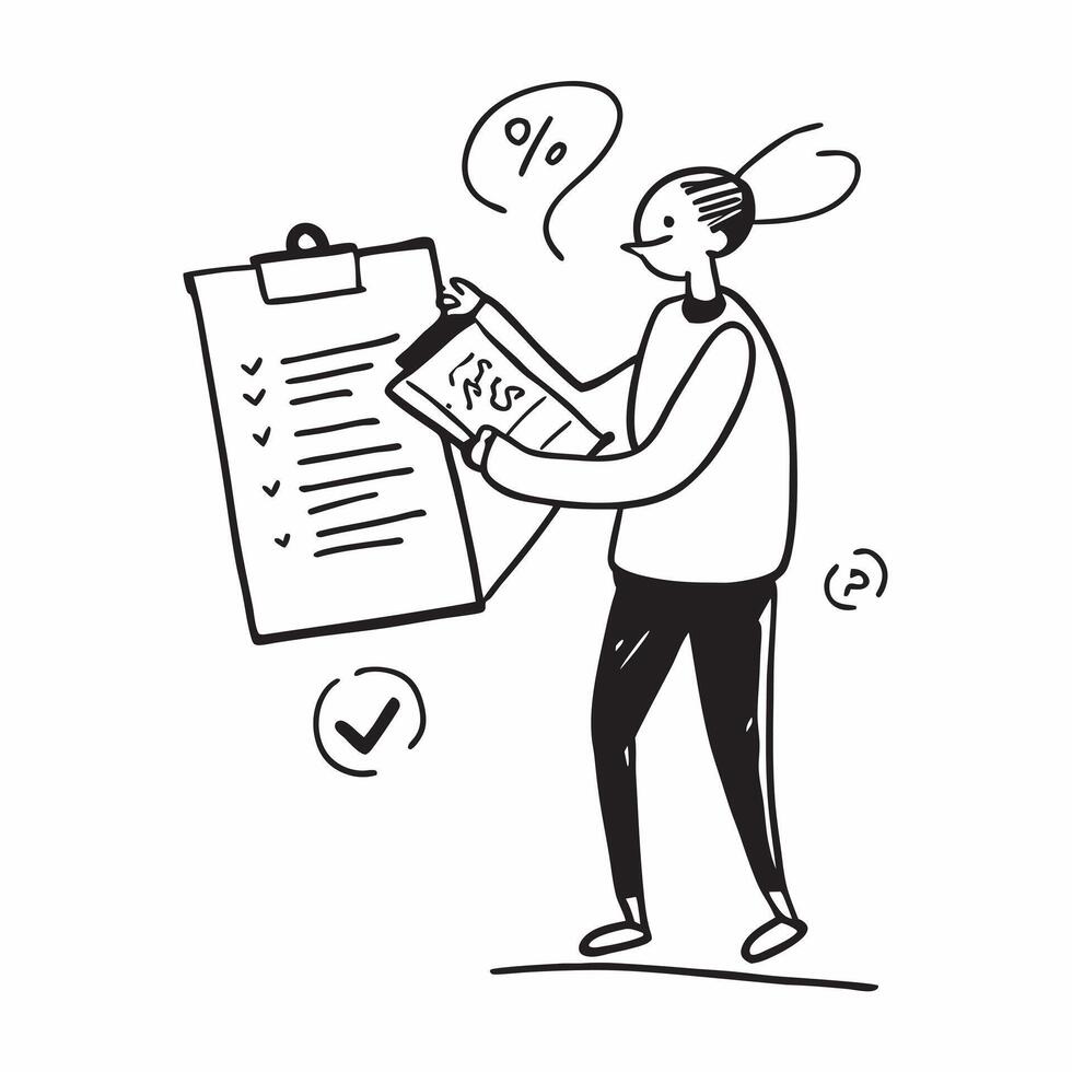 Person with Clipboard and Reliable Service Coordination concept as A person holding a clipboard ensuring reliable service coordination set against a clean background offering space pure vector