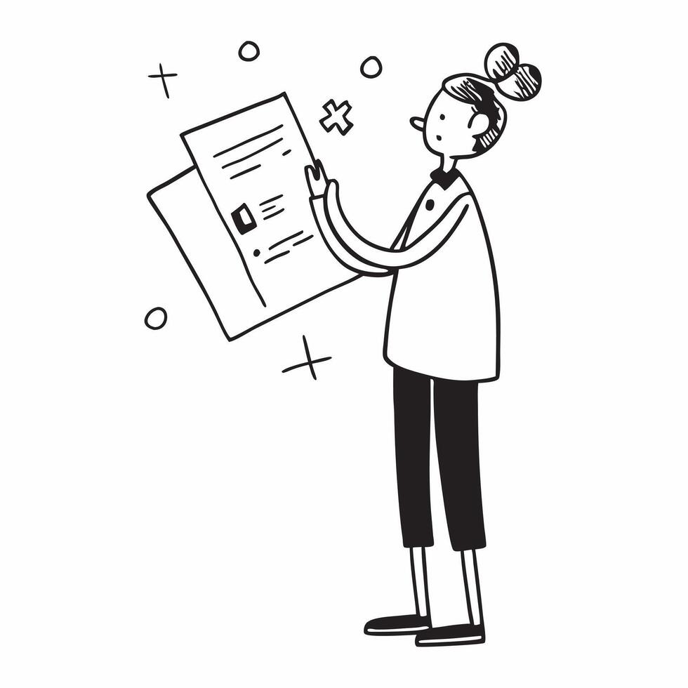 Person with Clipboard and Systematic Service Management concept as A person holding a clipboard ensuring systematic service management set against a clean background offering space pure Set 3 vector