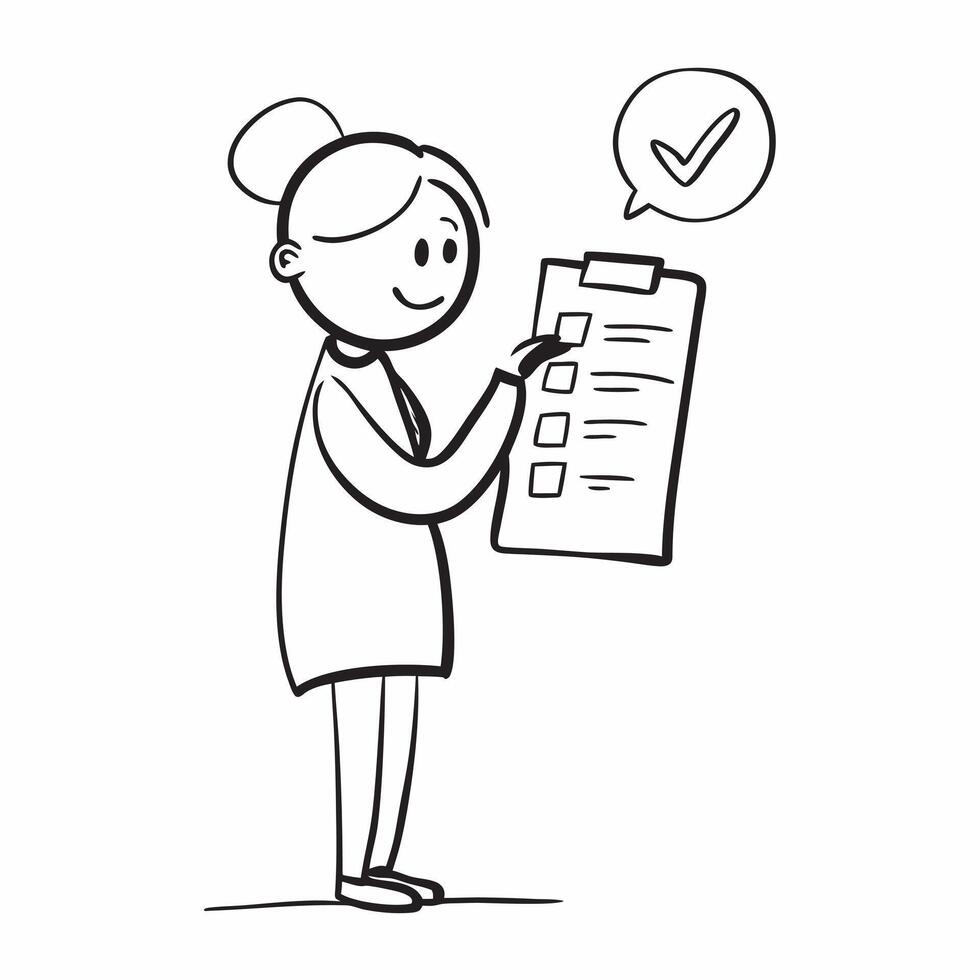 Person with Clipboard and Reliable Service Coordination concept as A person holding a clipboard ensuring reliable service coordination set against a clean background offering space pure Set 4 vector
