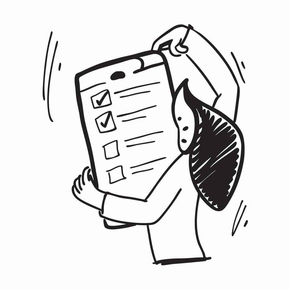 Person with Clipboard and Systematic Service Management concept as A person holding a clipboard ensuring systematic service management set against a clean background offering space pure Set 4 vector