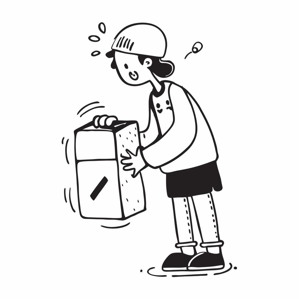 Person with Delivery Bag and Timely Courier Service concept as A person holding a delivery bag symbolizing timely courier service set against a clean background offering space for pure vector