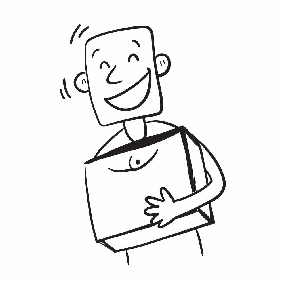Person with Delivery Box and Smiling Customer Service concept as A person holding a delivery box with a bright smile set against a clean background offering space for text or graph pure Set 3 vector