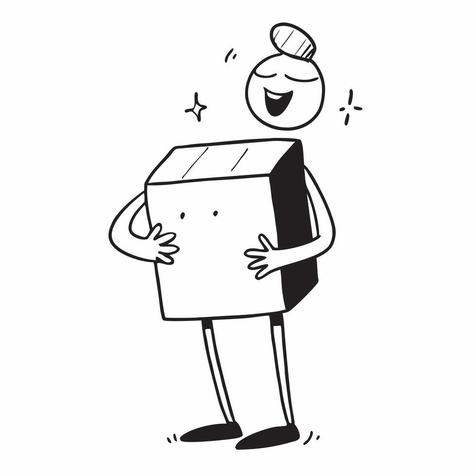 Person with Delivery Box and Customer Service Smile concept as A person holding a delivery box with a bright smile set against a clean background offering space for text or graphic pure Set 3 vector