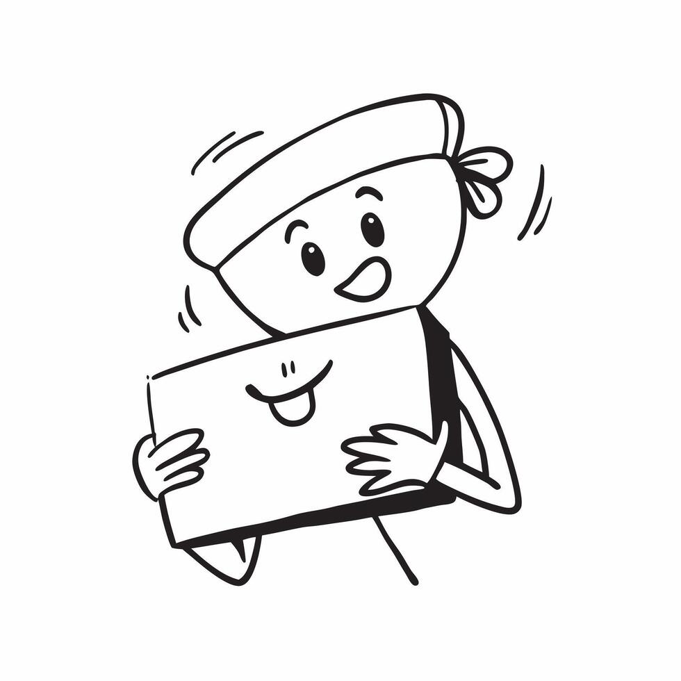 Person with Delivery Box and Smiling Customer Service concept as A person holding a delivery box with a bright smile set against a clean background offering space for text or graph pure Set 6 vector