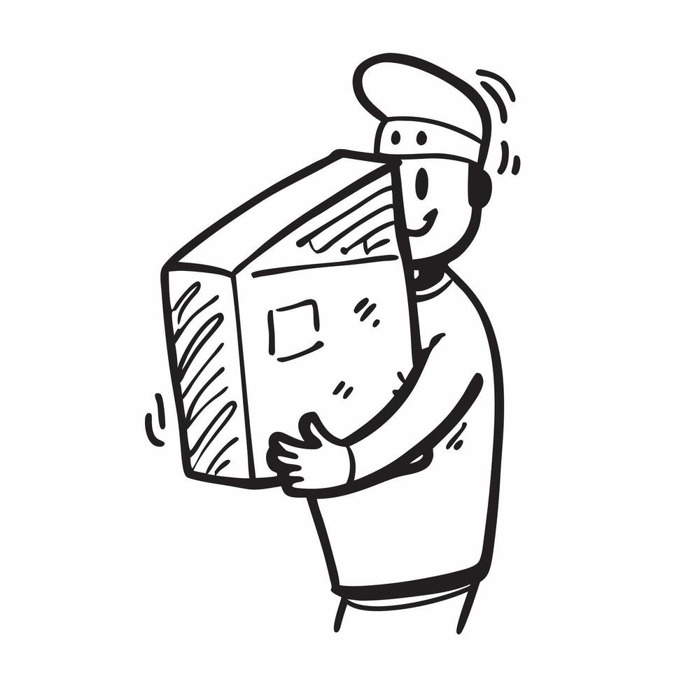Person with Delivery Box and Trustworthy Courier Service concept as A person holding a delivery box symbolizing trustworthy courier service set against a clean background with spac pure Set 4 vector