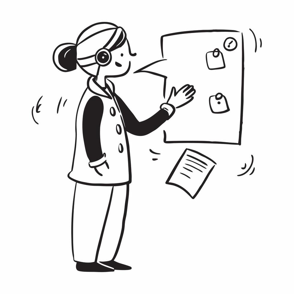 Person with Headset and Effective Customer Interaction concept as A person wearing a headset providing effective customer interaction set against a blank background offering space pure vector