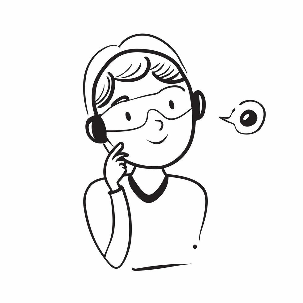 Person with Headset and Efficient Customer Communication concept as A person wearing a headset providing efficient customer communication set against a blank background offering sp pure Set 2 vector