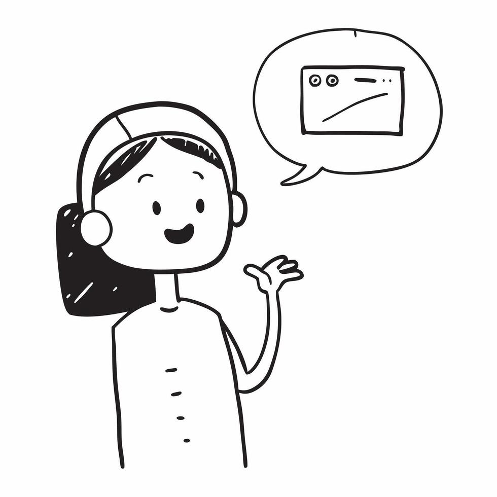 Person with Headset and Excellent Customer Communication concept as A person wearing a headset and communicating with customers set against a blank background with ample space for pure Set 3 vector