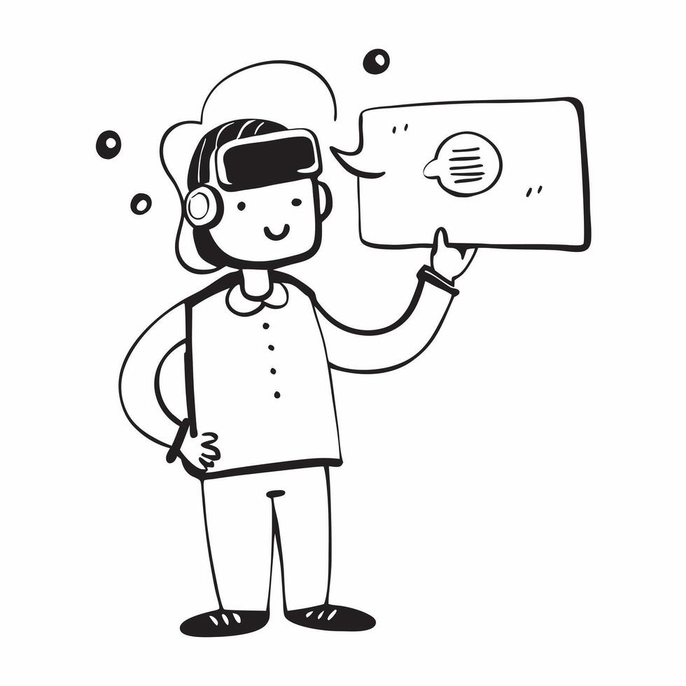 Person with Headset and Interactive Customer Service concept as A person wearing a headset providing interactive customer service set against a blank background offering space for pure vector