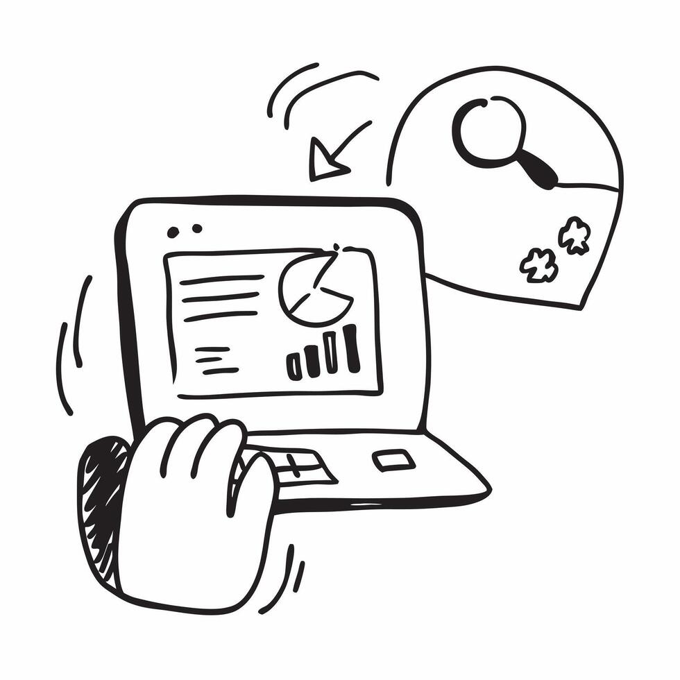 Person with Laptop and Charts for Financial Service concept as A person using a laptop with charts set against a clean background offering space for text or graphics symbolizing ef pure Set 4 vector