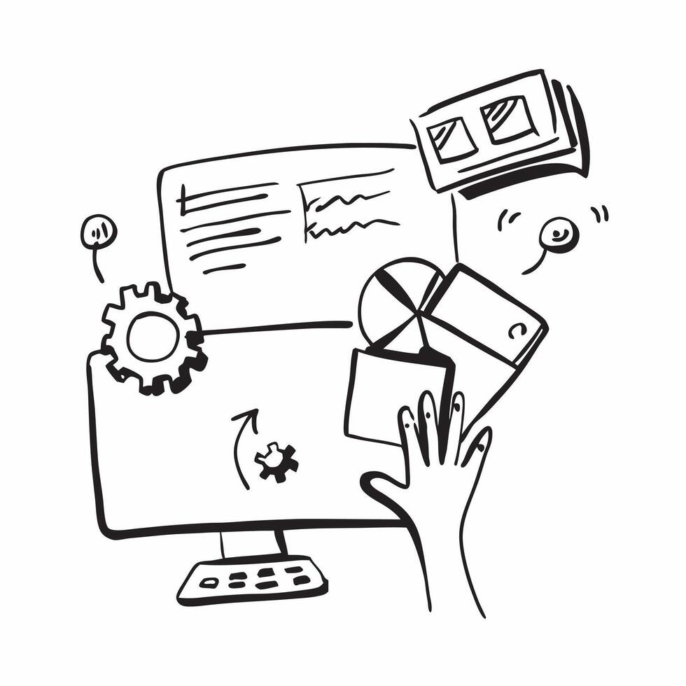 Person with Laptops and Effective Technical Support concept as A person providing technical support with a laptop set against a blank background offering space for text or graphics pure vector