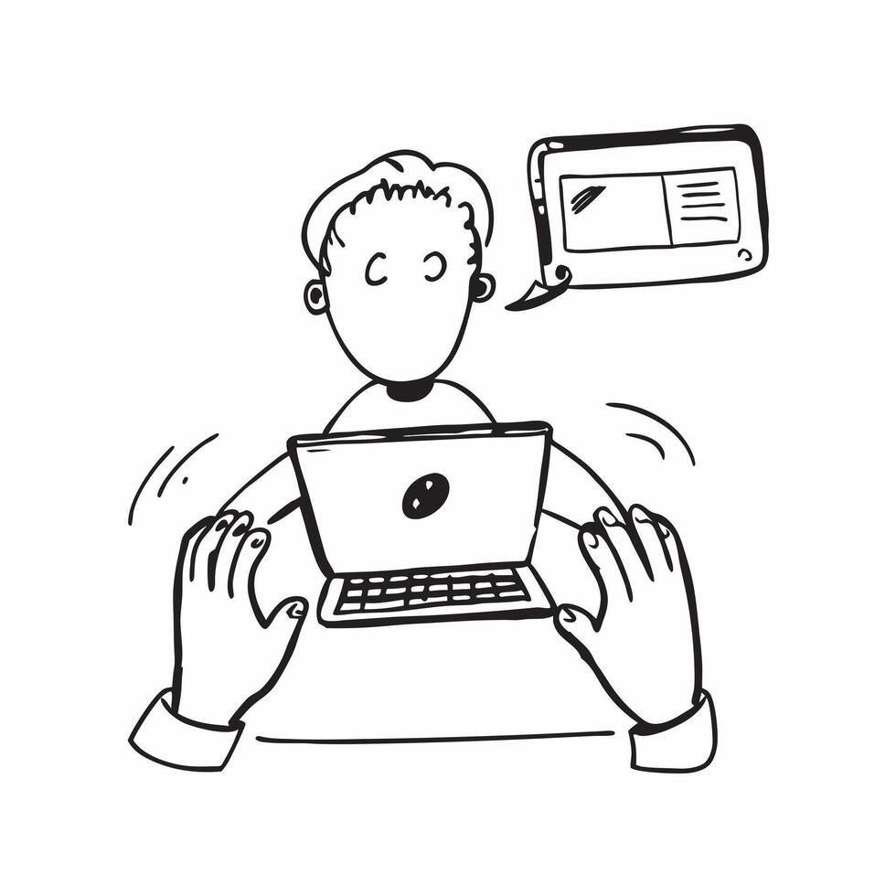 Person with Laptops and Professional Tech Support concept as A person providing tech support with a laptop set against a blank background offering space for text or graphics symbol pure Set 2 vector