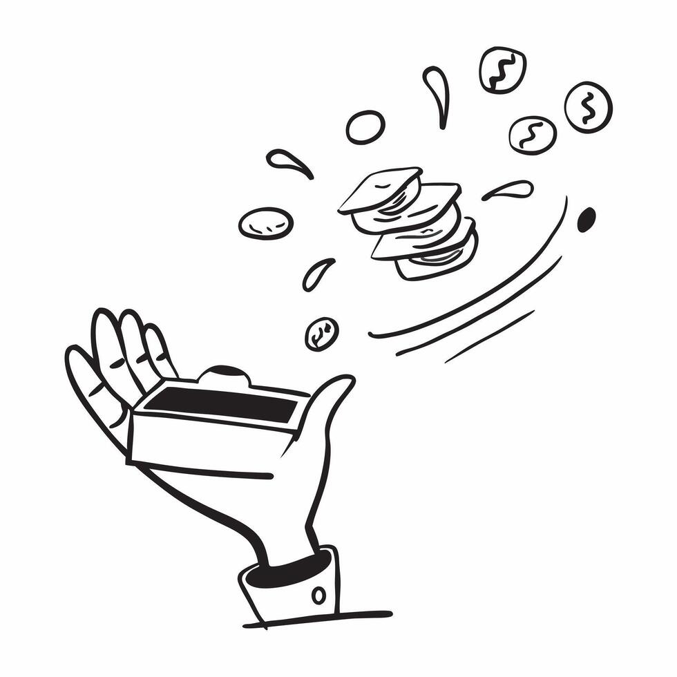 Person with Magic Oven and Floating Dishes concept as A person holding a magic oven with floating dishes set against a blank background offering space for text or graphics symboliz pure vector