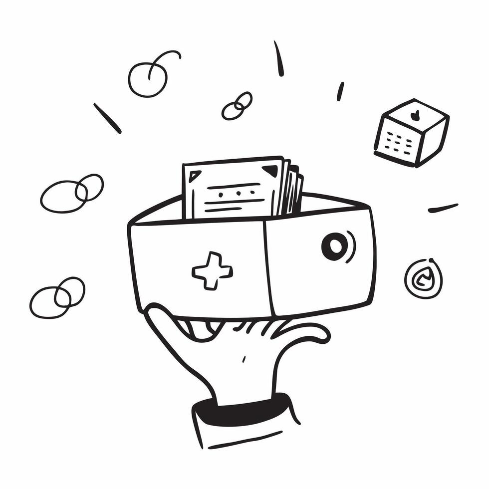 Person with Magic Suitcase and Floating Travel Icons concept as A person holding a magic suitcase with floating travel icons set against a clean background providing space for text pure vector