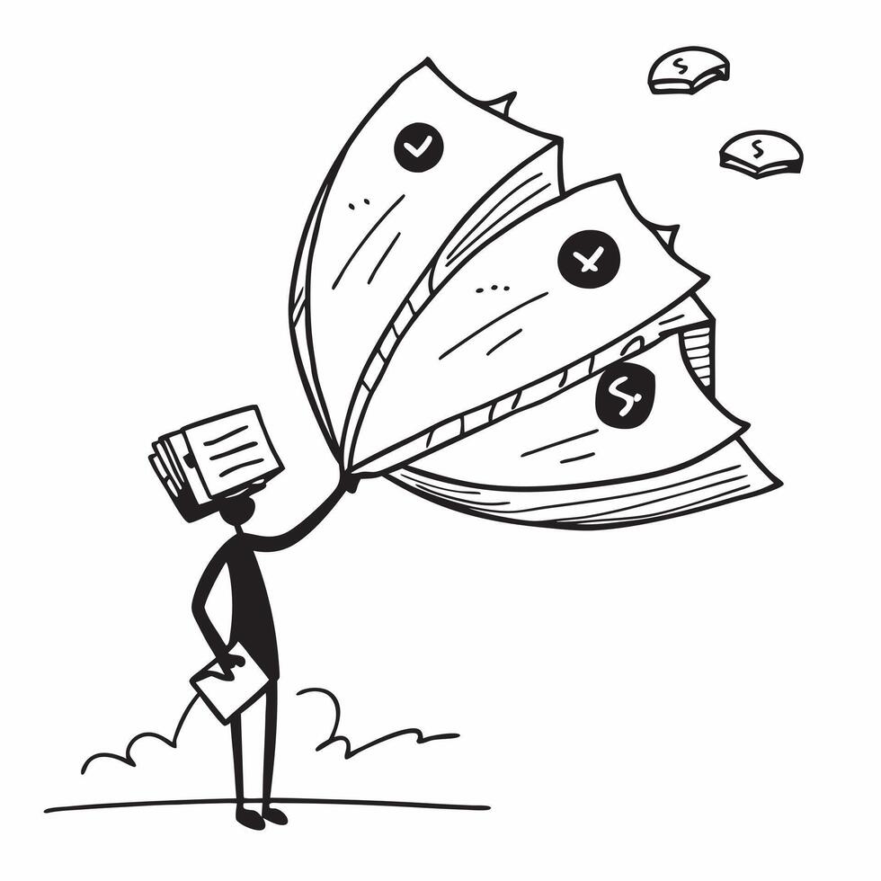 Person with Money Parasol concept as A person holding a parasol made of money set against a blank background providing ample space for text or graphics symbolizing wealth and elega pure vector
