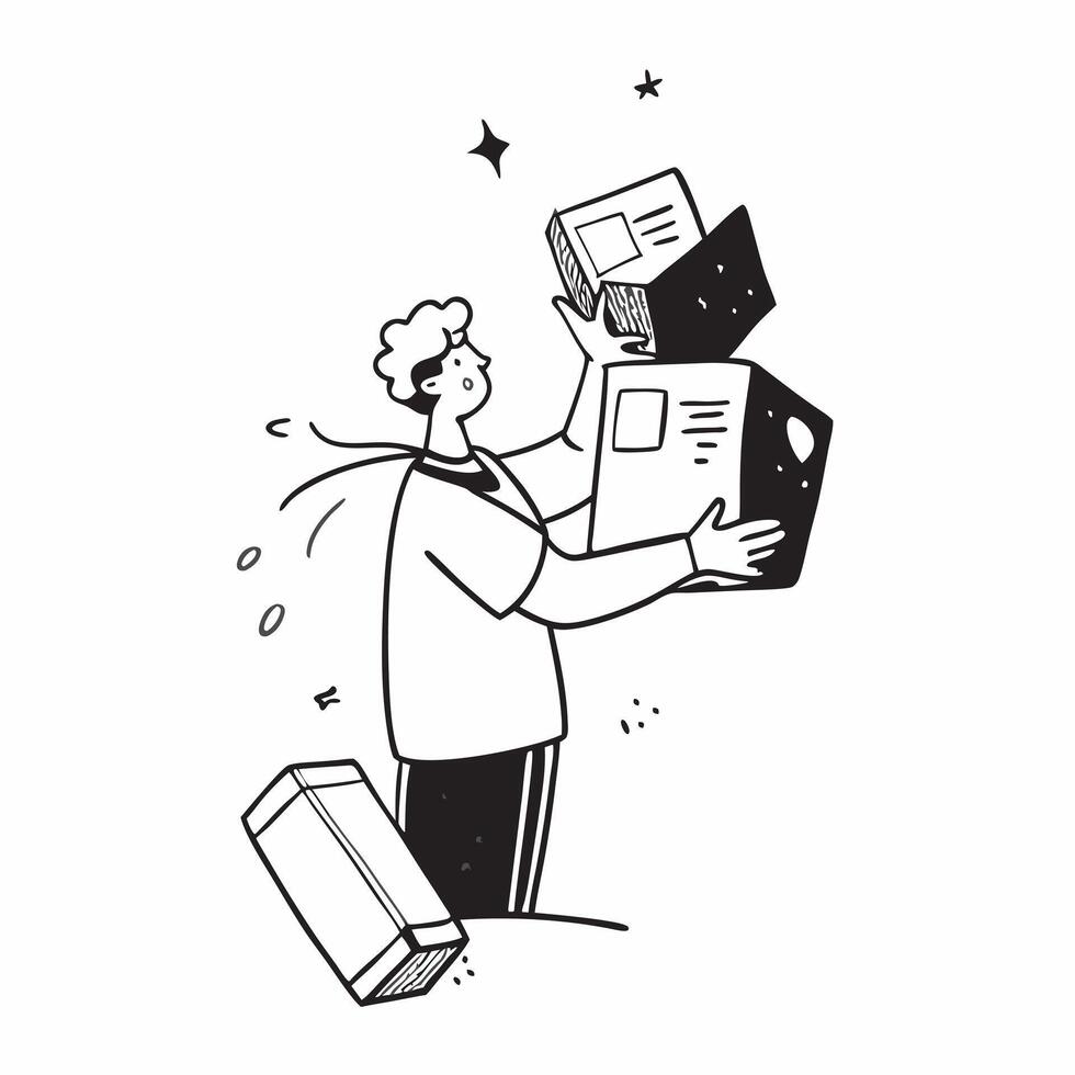 Person with Packages and Fast Delivery Service concept as A person handling packages symbolizing fast and efficient delivery service set against a clean background offering space f pure vector