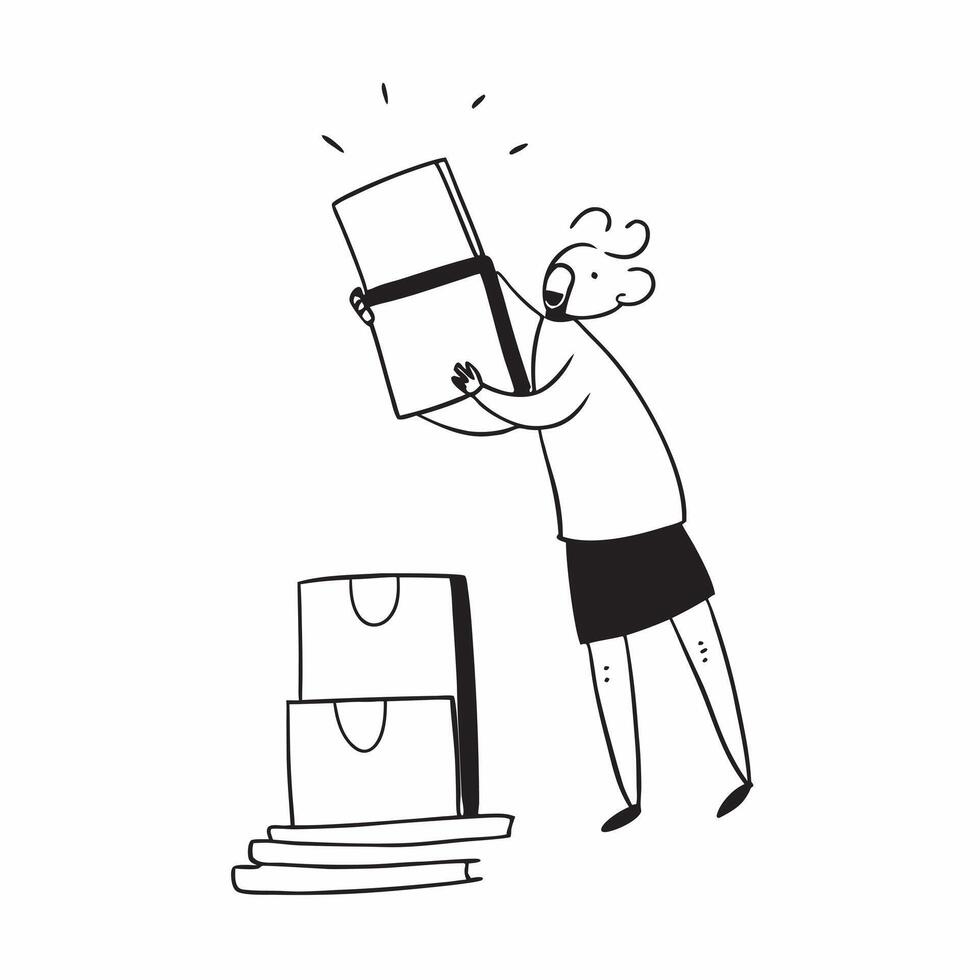 Person with Packages and Efficient Delivery Service concept as A person handling packages symbolizing efficient delivery service set against a clean background with space for text pure Set 3 vector