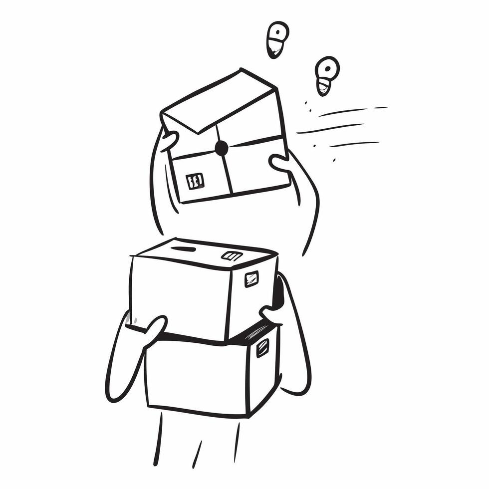 Person with Packages and Reliable Shipping Service concept as A person handling packages symbolizing reliable shipping service set against a clean background with space for text or pure Set 2 vector