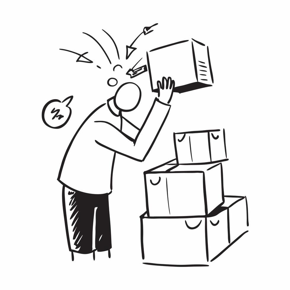 Person with Packages and Reliable Logistics Service concept as A person managing packages symbolizing reliable logistics service set against a clean background offering space for t pure Set 4 vector