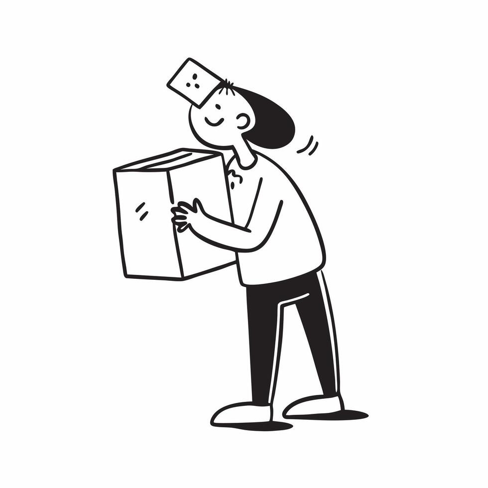 Person with Packages and Timely Delivery Service concept as A person handling packages symbolizing timely delivery service set against a clean background offering space for text or pure Set 3 vector