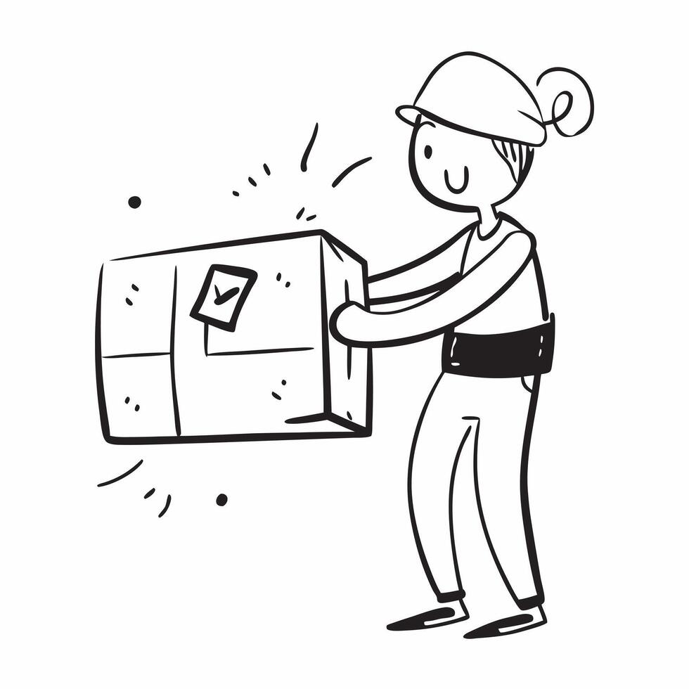 Person with Parcel and Delivery Truck for Logistics Service concept as A person holding a parcel with a delivery truck in the background set against a clean background offering spa pure Set 4 vector