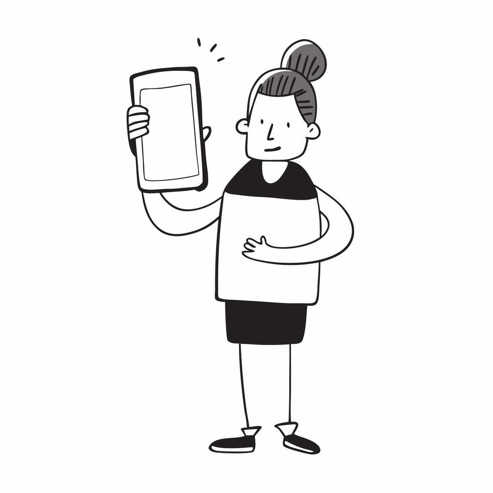 Person with Phone and Friendly Support Service concept as A person holding a phone providing friendly support service set against a blank background offering space for text or grap pure Set 3 vector