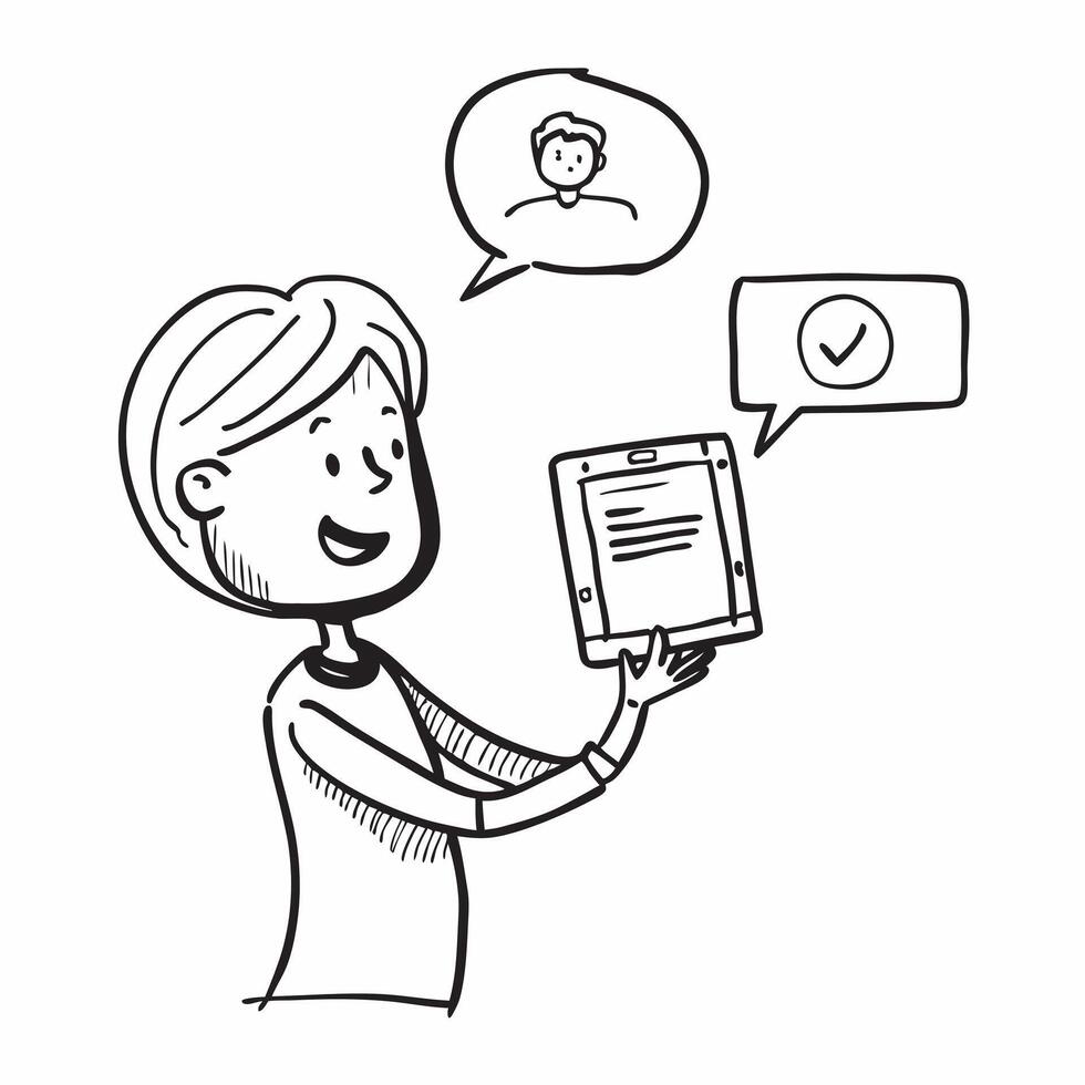Person with Phone and Friendly Support Service concept as A person holding a phone providing friendly support service set against a blank background offering space for text or grap pure Set 4 vector