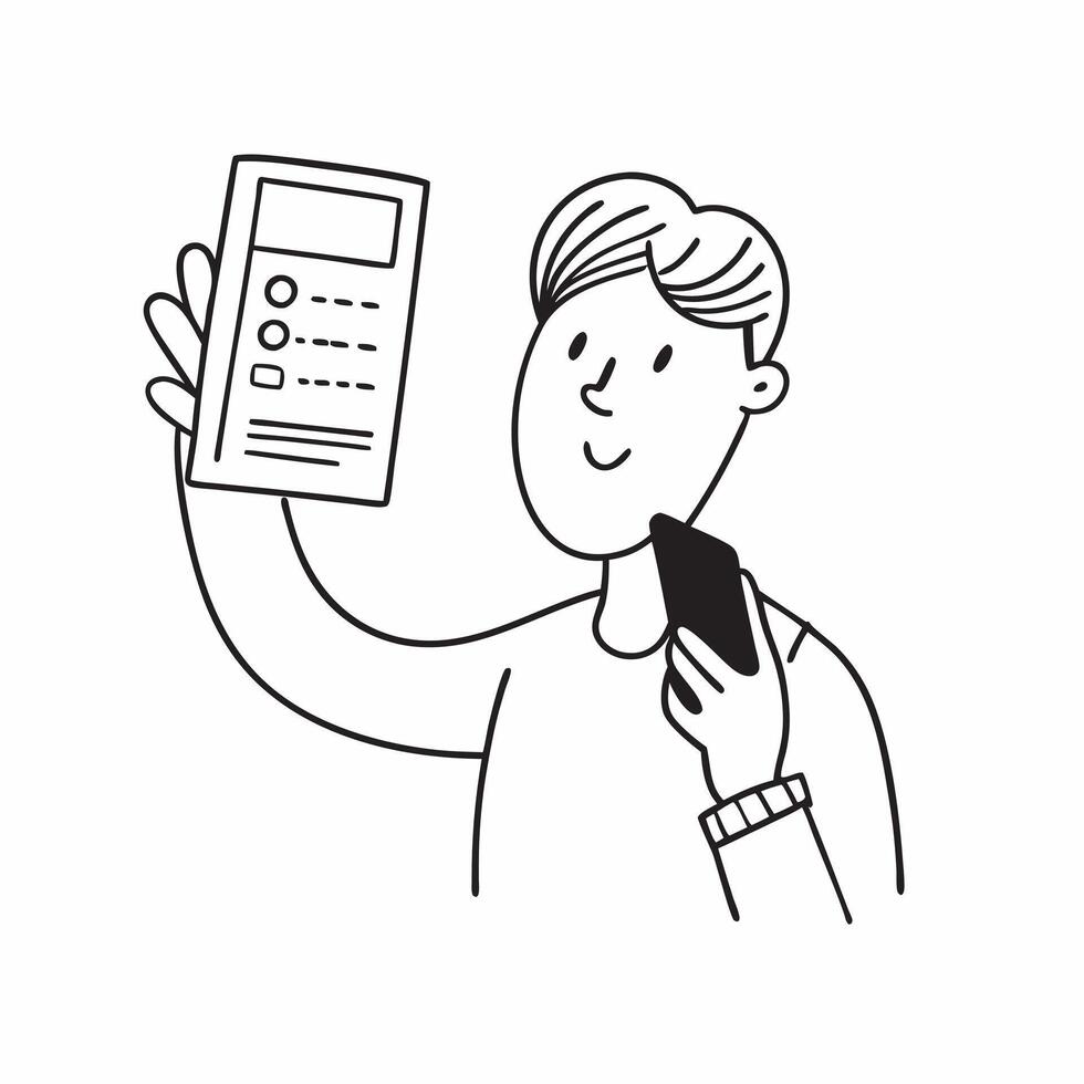 Person with Phone and Friendly Support Assistance concept as A person holding a phone providing friendly support assistance set against a blank background offering space for text o pure Set 3 vector