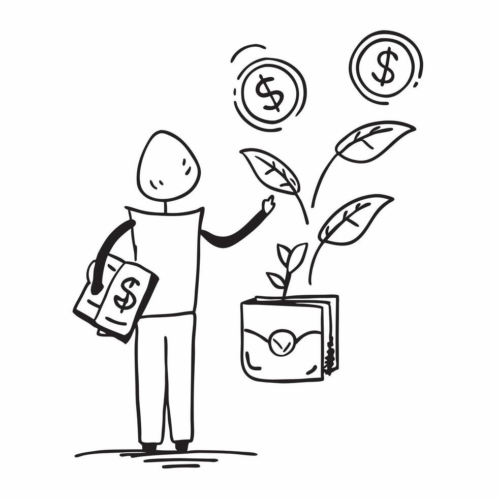 Person with Recycled Dollar Bills and Plant concept as A person holding recycled dollar bills and a plant with a clean background offering ample space for text or graphics symboliz pure vector
