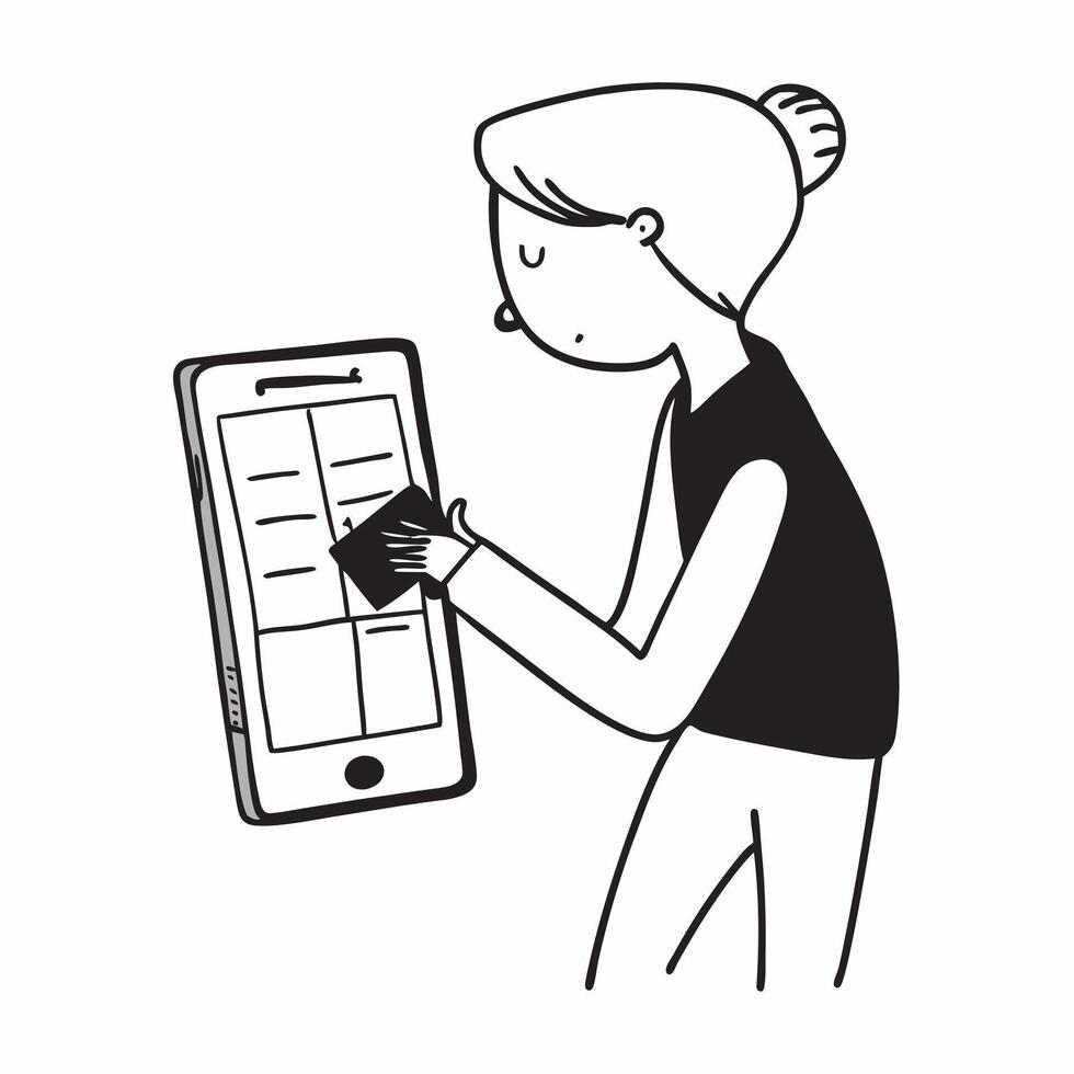 Person with Tablet and Booking System for Hospitality Service concept as A person using a tablet with a booking system set against a blank background providing space for text or gr pure Set 5 vector
