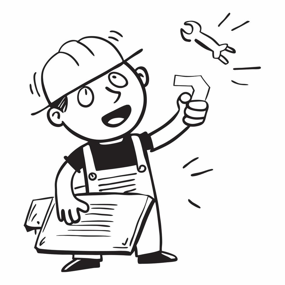 Person with Toolbelt and Blueprint for Home Improvement Service concept as A person wearing a toolbelt and holding a blueprint set against a clean background offering space for tex pure Set 6 vector